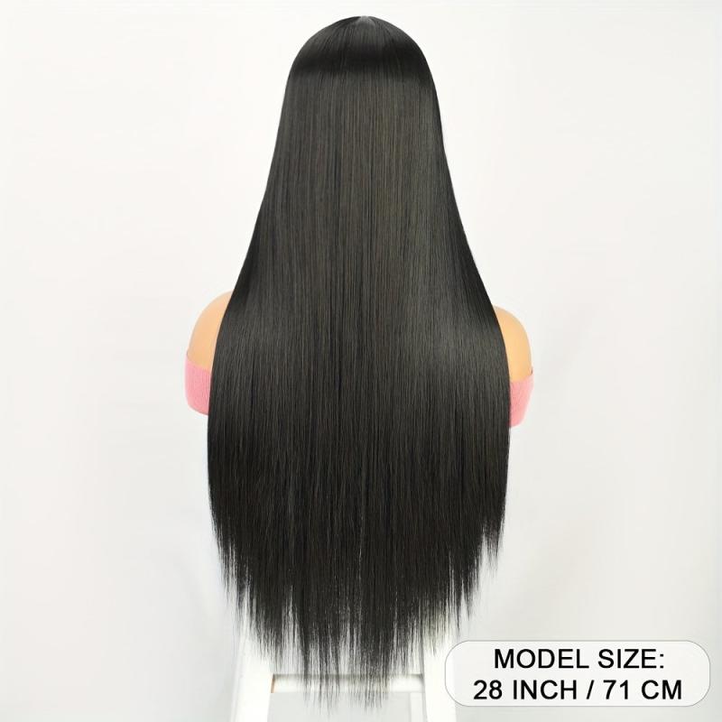 Long Straight Wig 28 Inch Synthetic Natural Hair Wigs Women