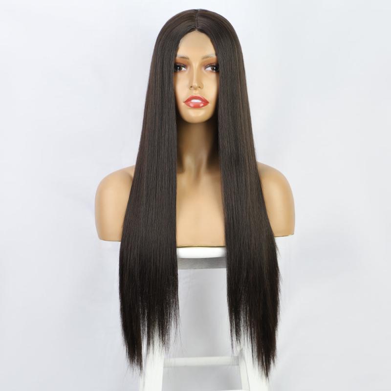 Long Straight Wig 28 Inch Synthetic Natural Hair Wigs Women