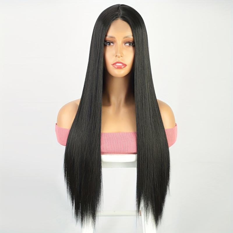 Long Straight Wig 28 Inch Synthetic Natural Hair Wigs Women