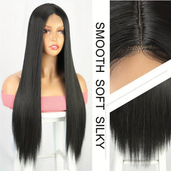 Long Straight Wig 28 Inch Synthetic Natural Hair Wigs Women