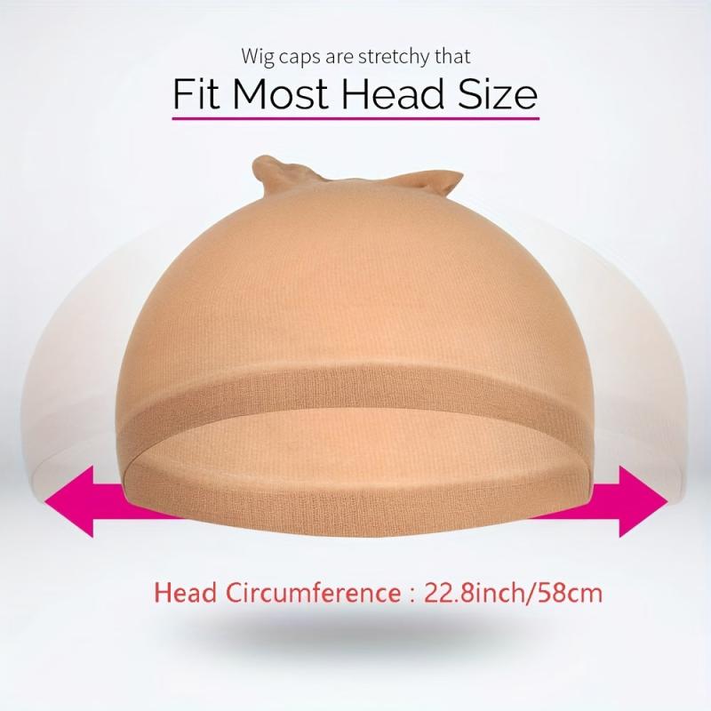 4 Light Brown Wig Caps Stretchy Nylon Caps Women