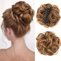 Messy Curly Hair Bun Extensions Elastic Hair Scrunchies