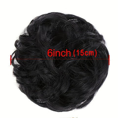 Messy Curly Hair Bun Extensions Elastic Hair Scrunchies