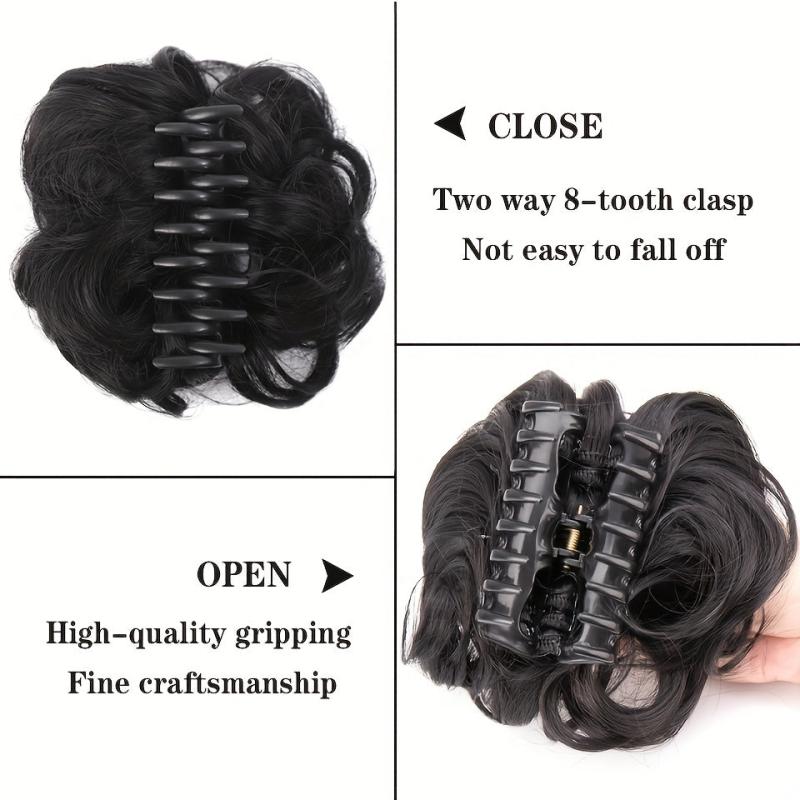Messy Curly Hair Bun Extensions Elastic Hair Scrunchies