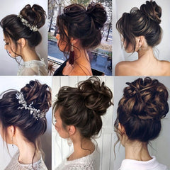 Messy Curly Hair Bun Extensions Elastic Hair Scrunchies