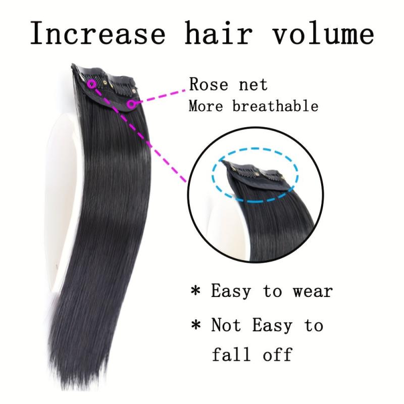 50 8cm Straight Hair Pieces Clip In Hair Synthetic Hair Pad Add Volume