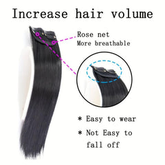 50 8cm Straight Hair Pieces Clip In Hair Synthetic Hair Pad Add Volume