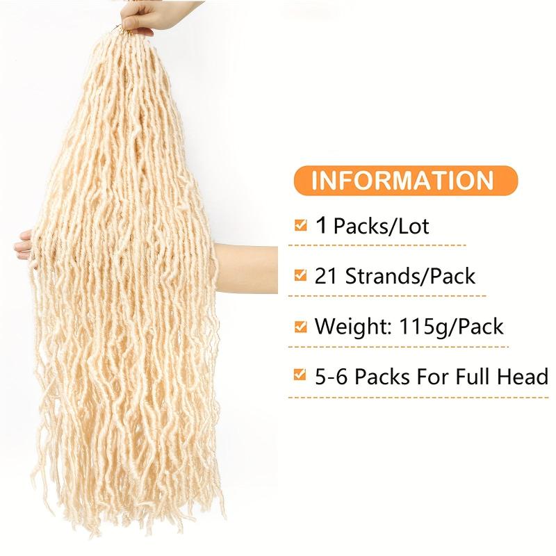 Golden Synthetic Faux Locs Crochet Braids Extensions 21 Roots Soft Locs