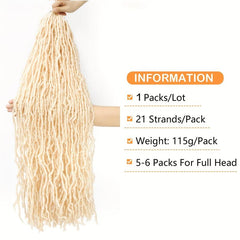 Golden Synthetic Faux Locs Crochet Braids Extensions 21 Roots Soft Locs