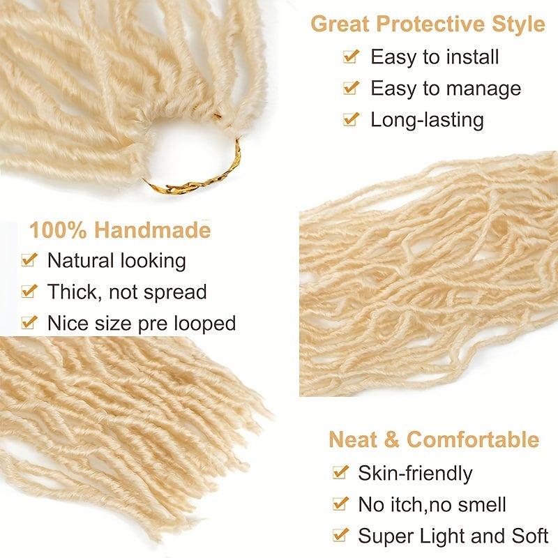 Golden Synthetic Faux Locs Crochet Braids Extensions 21 Roots Soft Locs