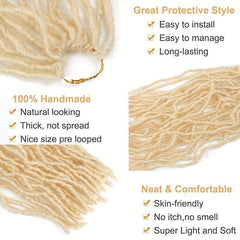 Golden Synthetic Faux Locs Crochet Braids Extensions 21 Roots Soft Locs