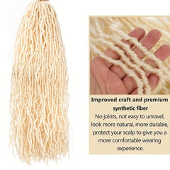 Golden Synthetic Faux Locs Crochet Braids Extensions 21 Roots Soft Locs