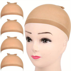 4pcs Professional Wig Cap Elastic Breathable Invisible Wig Caps