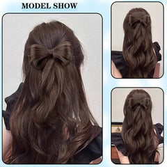 Marble Head Bow Tie Braid Ponytail Synthetic