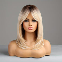 Blonde Ombre Short Layered Wig Heat Resistant
