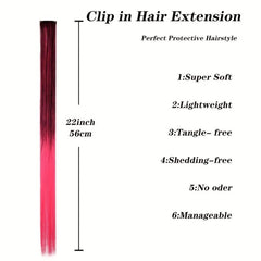 Rainbow Clip In Hair Extensions for Halloween Cosplay