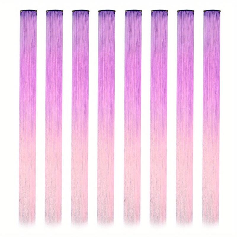 Rainbow Clip In Hair Extensions for Halloween Cosplay