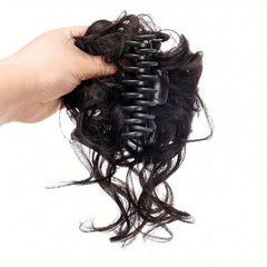 Short Curly Synthetic Hair Updo Clip Claw Messy Wavy Hairpiece for Women Girls