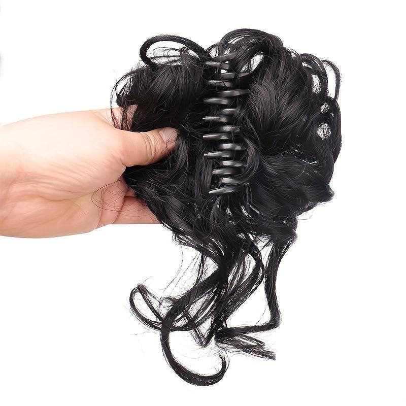 Short Curly Synthetic Hair Updo Clip Claw Messy Wavy Hairpiece for Women Girls
