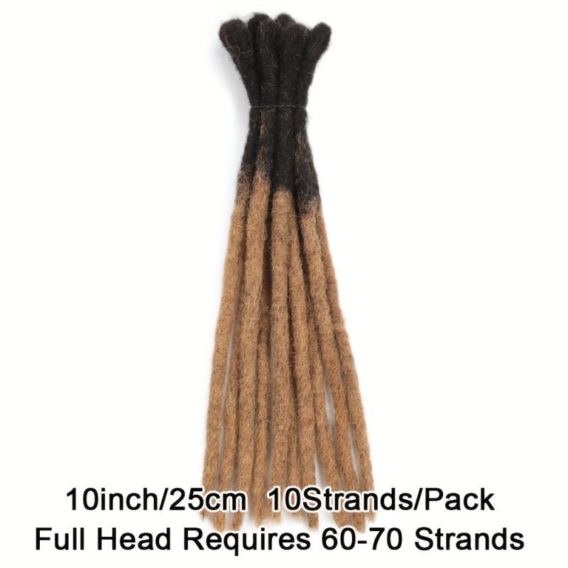 10 Pack 0 Thickness Human Hair Dreadlock Crochet Extensions For Men or Women