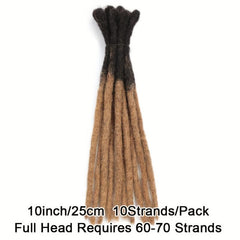 10 Pack 0 Thickness Human Hair Dreadlock Crochet Extensions For Men or Women