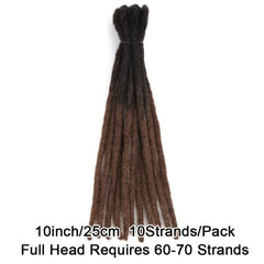 10 Pack 0 Thickness Human Hair Dreadlock Crochet Extensions For Men or Women