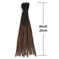 10 Pack 0 Thickness Human Hair Dreadlock Crochet Extensions For Men or Women