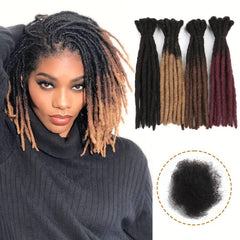 10 Pack 0 Thickness Human Hair Dreadlock Crochet Extensions For Men or Women