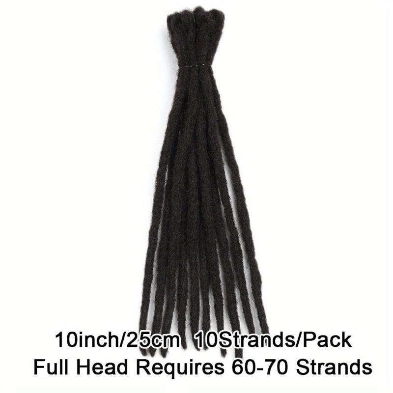 10 Pack 0 Thickness Human Hair Dreadlock Crochet Extensions For Men or Women