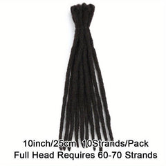 10 Pack 0 Thickness Human Hair Dreadlock Crochet Extensions For Men or Women