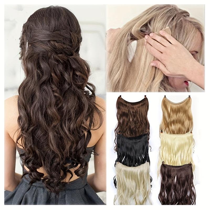 Long Curly Hair Closure High Temp Fiber Fishline Hair Piece