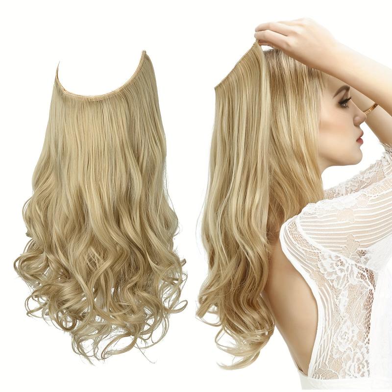 Long Curly Hair Closure High Temp Fiber Fishline Hair Piece