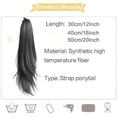 Long Straight Synthetic Ponytail Hair Extension Drawstring Hairpiece for Women