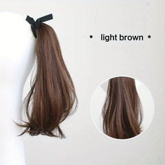 Long Straight Synthetic Ponytail Hair Extension Drawstring Hairpiece for Women