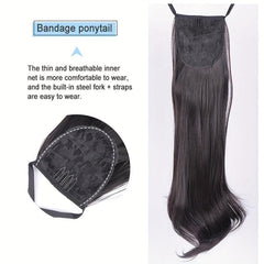 Long Straight Synthetic Ponytail Hair Extension Drawstring Hairpiece for Women