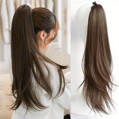Long Straight Synthetic Ponytail Hair Extension Drawstring Hairpiece for Women