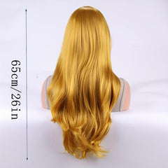 Colorful Long Curly Anime Wig Multicolor Style Full Head Wig With Bangs