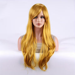 Colorful Long Curly Anime Wig Multicolor Style Full Head Wig With Bangs