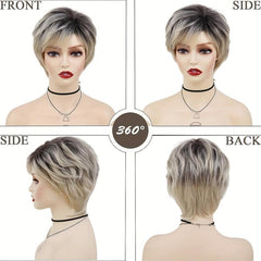 Short Layered Wig With Volume & Textured Layers Tonal Short Wig