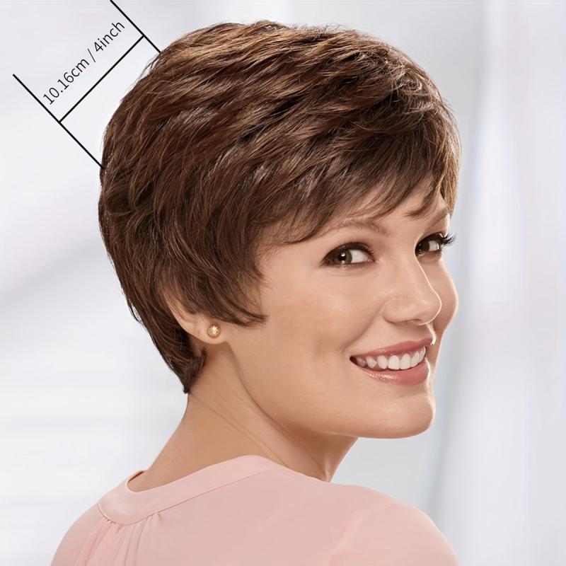 Short Layered Wig With Volume & Textured Layers Tonal Short Wig
