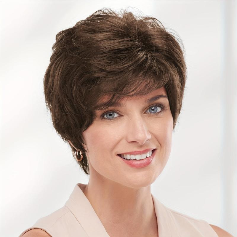 Short Layered Wig With Volume & Textured Layers Tonal Short Wig