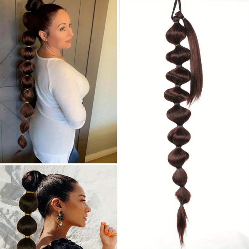 African Fluffy Ponytail with Bubble Ponytail for Natural Look