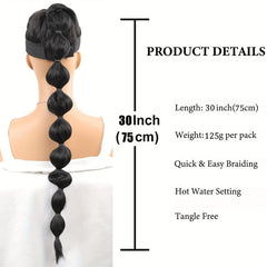 African Fluffy Ponytail with Bubble Ponytail for Natural Look