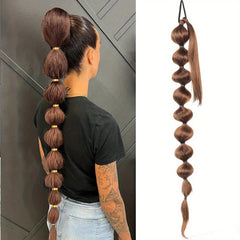 African Fluffy Ponytail with Bubble Ponytail for Natural Look