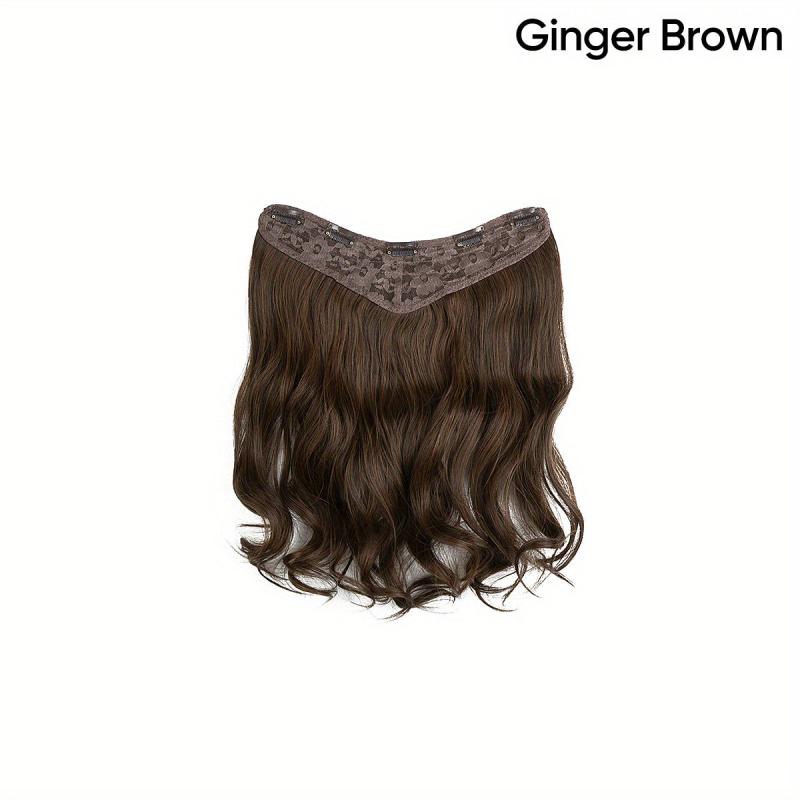 72cm Long Curly Hair V-shaped Clip-In Extensions Fluffy Natural Half Head Cover