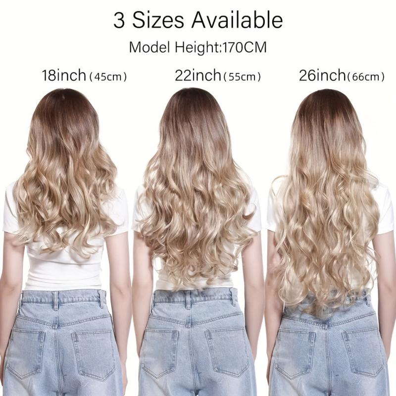 72cm Long Curly Hair V-shaped Clip-In Extensions Fluffy Natural Half Head Cover