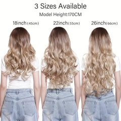 72cm Long Curly Hair V-shaped Clip-In Extensions Fluffy Natural Half Head Cover