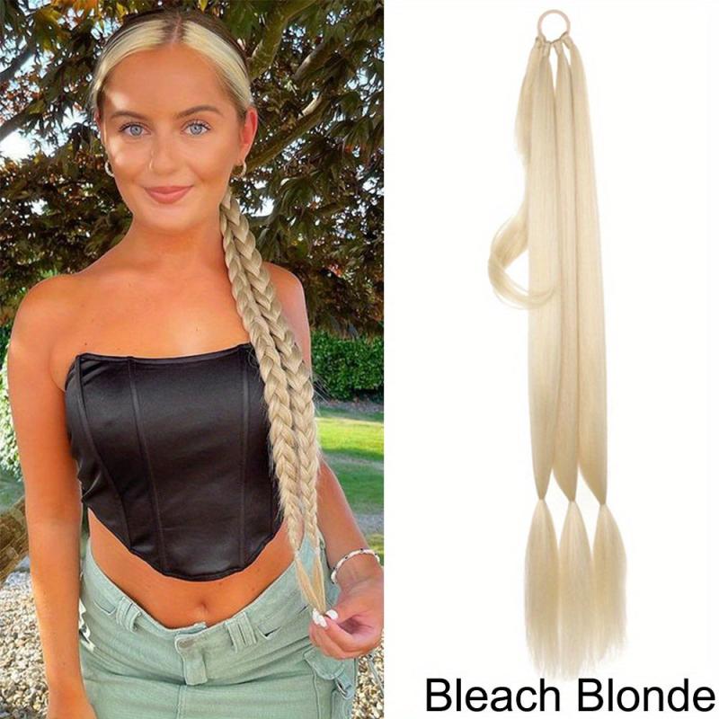Long Braided Ponytail Extensions DIY Y2K Synthetic Hairpiece For Women
