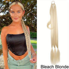 Long Braided Ponytail Extensions DIY Y2K Synthetic Hairpiece For Women