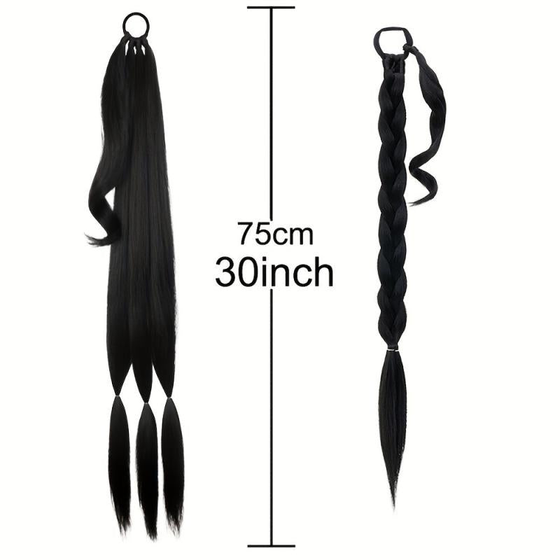 Long Braided Ponytail Extensions DIY Y2K Synthetic Hairpiece For Women